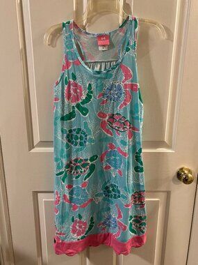 Simply Southern Women's Sea Turtle Racerback Tank Dress Swimsuit Coverup ~ M/L